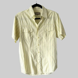Funk & Jeans Striped Short Sleeve Button Down Casual Shirt
